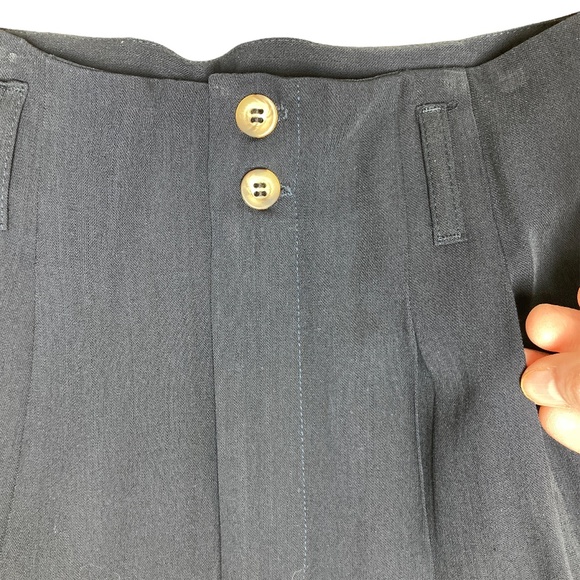 pants 2/XS navy pleated vintage GUESS wool/viscose high waisted pockets loops - Picture 7 of 10